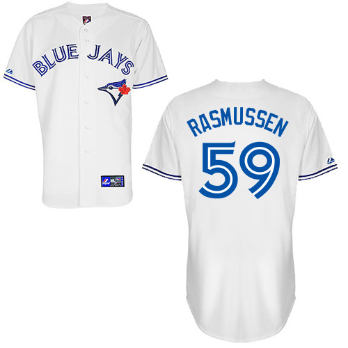 Rob Rasmussen #59 Youth Baseball Jersey-Toronto Blue Jays Authentic Home White Cool Base MLB Jersey